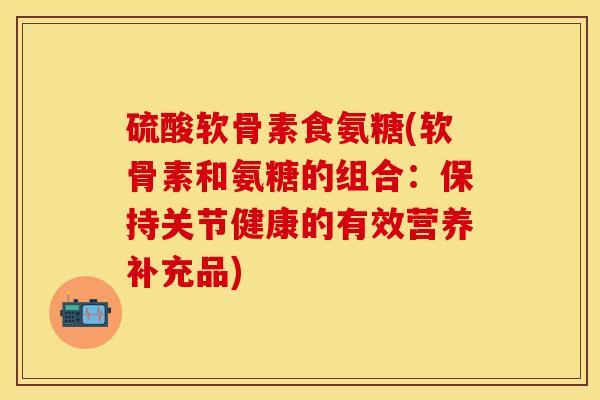 硫酸软骨素食氨糖(软骨素和氨糖的组合：保持关节健康的有效营养补充品)-第1张图片-关节保镖