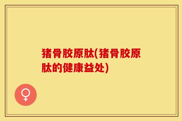 猪骨胶原肽(猪骨胶原肽的健康益处)-第1张图片-关节保镖