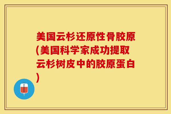 美国云杉还原性骨胶原(美国科学家成功提取云杉树皮中的胶原蛋白)-第1张图片-关节保镖