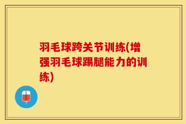 羽毛球跨关节训练(增强羽毛球踢腿能力的训练)-第1张图片-关节保镖