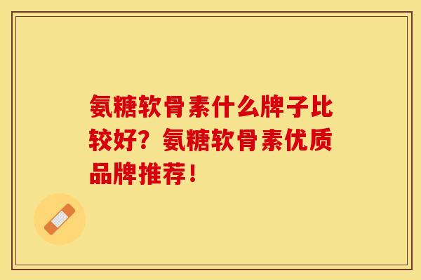 氨糖软骨素什么牌子比较好？氨糖软骨素优质品牌推荐！-第1张图片-关节保镖