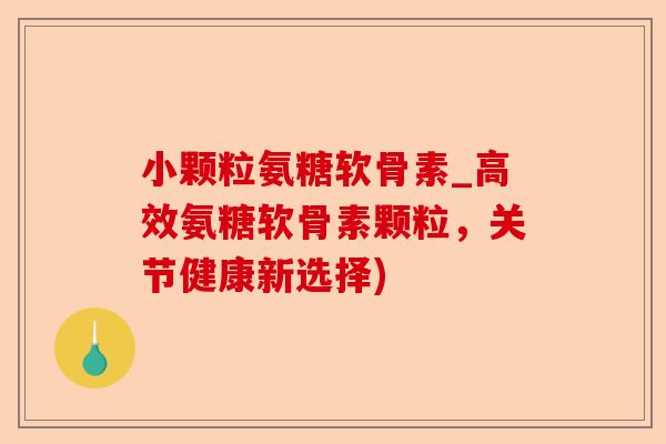 小颗粒氨糖软骨素_高效氨糖软骨素颗粒，关节健康新选择)-第1张图片-关节保镖