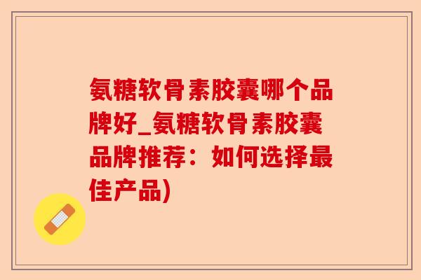 氨糖软骨素胶囊哪个品牌好_氨糖软骨素胶囊品牌推荐：如何选择最佳产品)-第1张图片-关节保镖