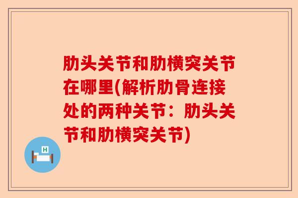 肋头关节和肋横突关节在哪里(解析肋骨连接处的两种关节：肋头关节和肋横突关节)-第1张图片-关节保镖