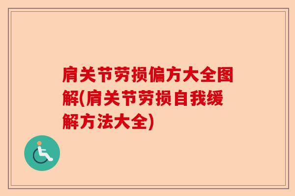 肩关节劳损偏方大全图解(肩关节劳损自我缓解方法大全)-第1张图片-关节保镖