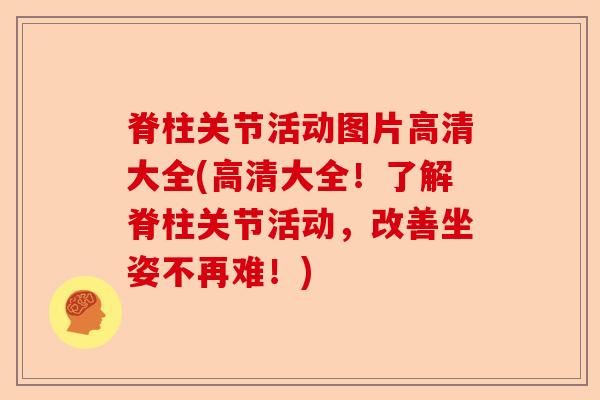 脊柱关节活动图片高清大全(高清大全！了解脊柱关节活动，改善坐姿不再难！)-第1张图片-关节保镖