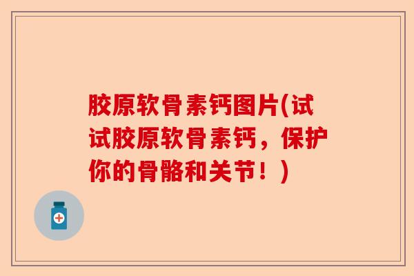 胶原软骨素钙图片(试试胶原软骨素钙，保护你的骨骼和关节！)-第1张图片-关节保镖