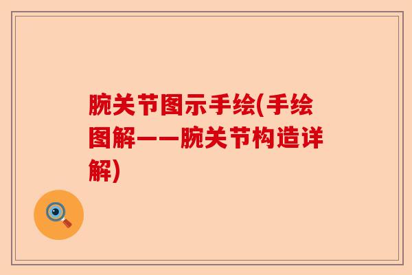 腕关节图示手绘(手绘图解——腕关节构造详解)-第1张图片-关节保镖