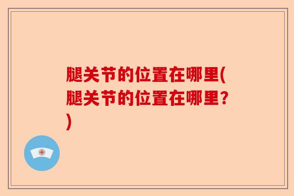 腿关节的位置在哪里(腿关节的位置在哪里？)-第1张图片-关节保镖