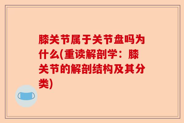 膝关节属于关节盘吗为什么(重读解剖学：膝关节的解剖结构及其分类)-第1张图片-关节保镖
