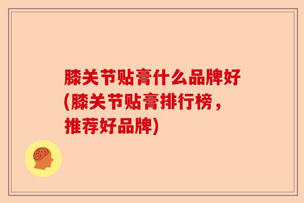 膝关节贴膏什么品牌好(膝关节贴膏排行榜，推荐好品牌)-第1张图片-关节保镖