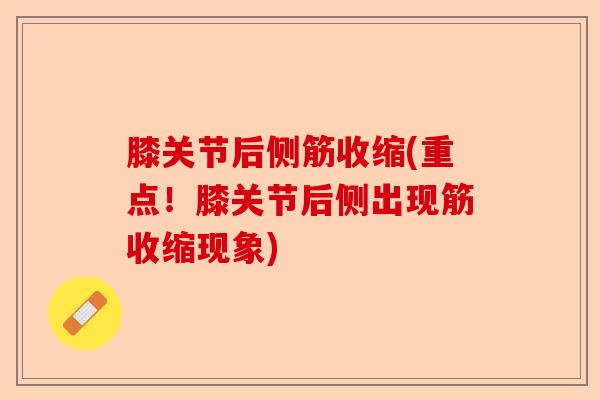 膝关节后侧筋收缩(重点！膝关节后侧出现筋收缩现象)-第1张图片-关节保镖
