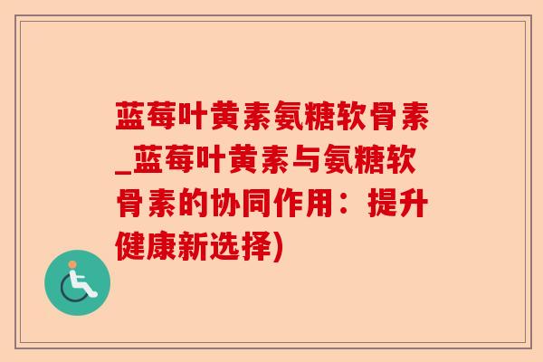 蓝莓叶黄素氨糖软骨素_蓝莓叶黄素与氨糖软骨素的协同作用：提升健康新选择)-第1张图片-关节保镖
