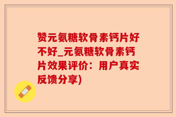 赞元氨糖软骨素钙片好不好_元氨糖软骨素钙片效果评价：用户真实反馈分享)-第1张图片-关节保镖