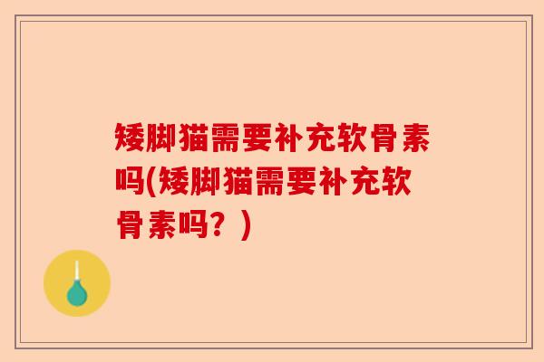 矮脚猫需要补充软骨素吗(矮脚猫需要补充软骨素吗？)-第1张图片-关节保镖