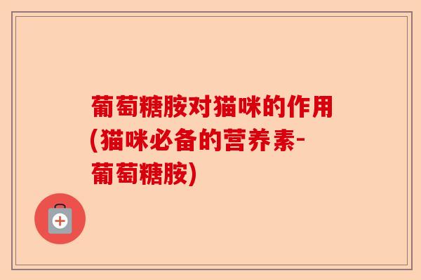葡萄糖胺对猫咪的作用(猫咪必备的营养素-葡萄糖胺)-第1张图片-关节保镖