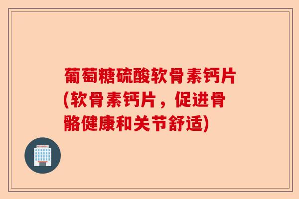 葡萄糖硫酸软骨素钙片(软骨素钙片，促进骨骼健康和关节舒适)-第1张图片-关节保镖