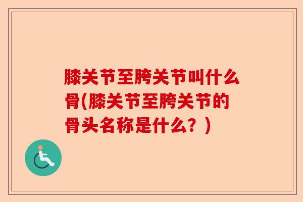 膝关节至胯关节叫什么骨(膝关节至胯关节的骨头名称是什么？)-第1张图片-关节保镖