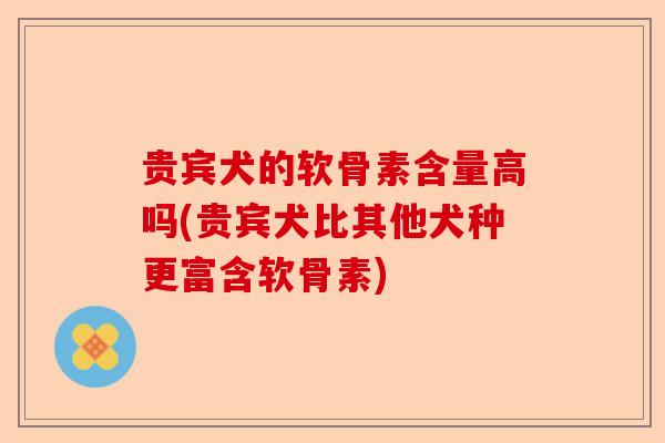 贵宾犬的软骨素含量高吗(贵宾犬比其他犬种更富含软骨素)-第1张图片-关节保镖