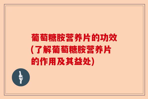 葡萄糖胺营养片的功效(了解葡萄糖胺营养片的作用及其益处)-第1张图片-关节保镖