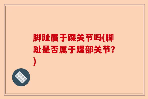 脚趾属于踝关节吗(脚趾是否属于踝部关节？)-第1张图片-关节保镖