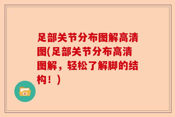 足部关节分布图解高清图(足部关节分布高清图解，轻松了解脚的结构！)-第1张图片-关节保镖