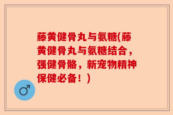 藤黄健骨丸与氨糖(藤黄健骨丸与氨糖结合，强健骨骼，新宠物精神保健必备！)