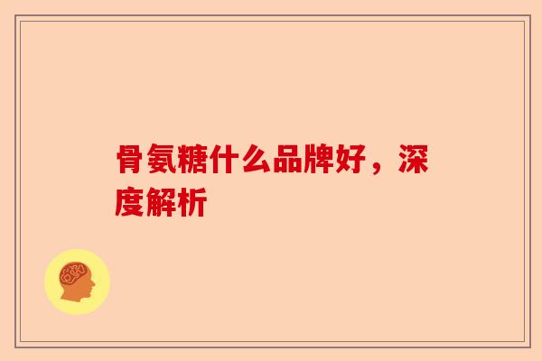 骨氨糖什么品牌好，深度解析