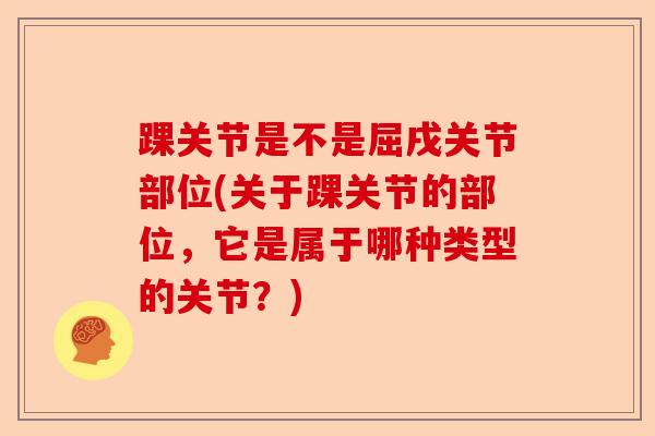 踝关节是不是屈戌关节部位(关于踝关节的部位，它是属于哪种类型的关节？)-第1张图片-关节保镖