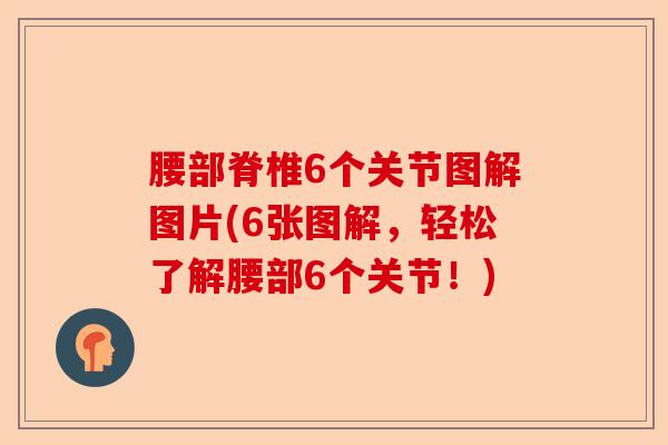 腰部脊椎6个关节图解图片(6张图解，轻松了解腰部6个关节！)-第1张图片-关节保镖