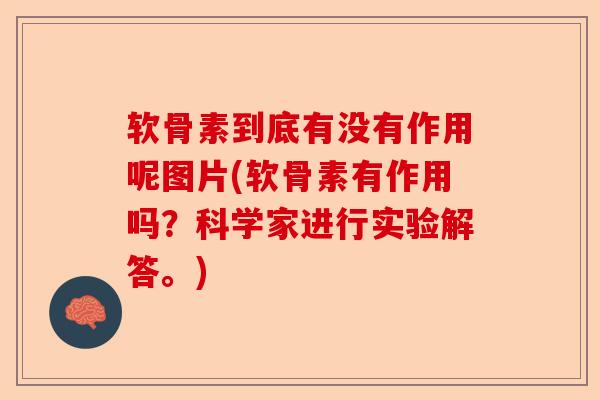 软骨素到底有没有作用呢图片(软骨素有作用吗？科学家进行实验解答。)