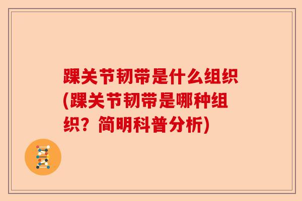 踝关节韧带是什么组织(踝关节韧带是哪种组织？简明科普分析)
