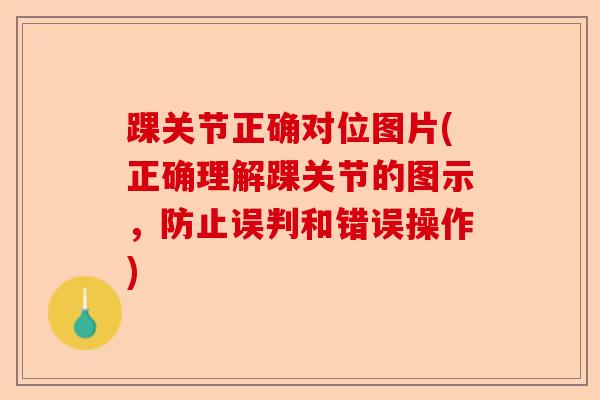 踝关节正确对位图片(正确理解踝关节的图示，防止误判和错误操作)