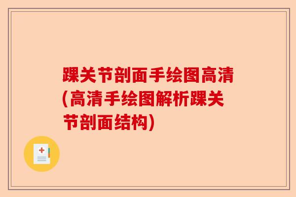踝关节剖面手绘图高清(高清手绘图解析踝关节剖面结构)