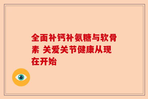 全面补钙补氨糖与软骨素 关爱关节健康从现在开始