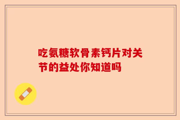 吃氨糖软骨素钙片对关节的益处你知道吗