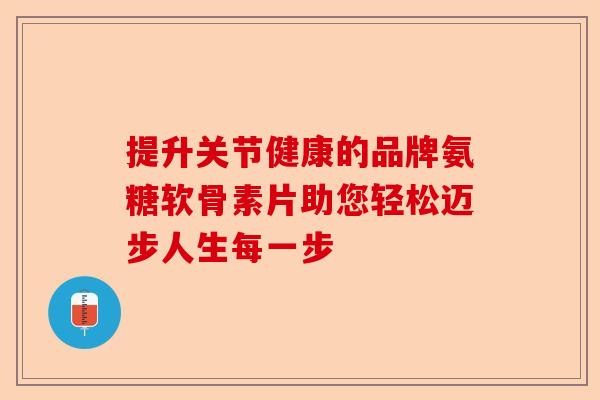 提升关节健康的品牌氨糖软骨素片助您轻松迈步人生每一步