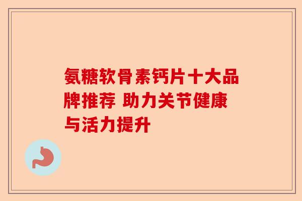 氨糖软骨素钙片十大品牌推荐 助力关节健康与活力提升