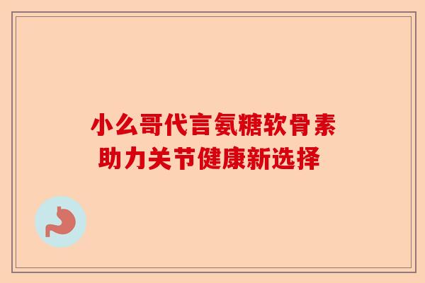 小么哥代言氨糖软骨素 助力关节健康新选择