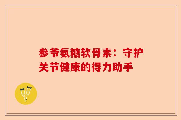 参爷氨糖软骨素：守护关节健康的得力助手