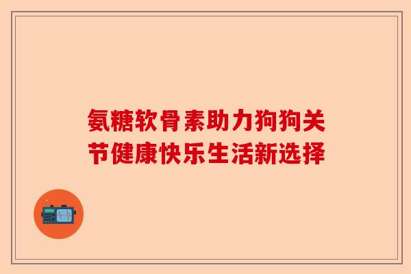 氨糖软骨素助力狗狗关节健康快乐生活新选择