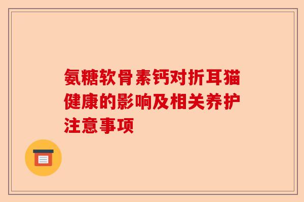 氨糖软骨素钙对折耳猫健康的影响及相关养护注意事项