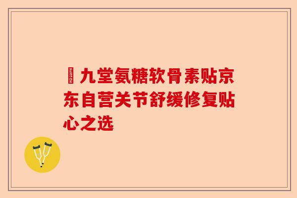 斳九堂氨糖软骨素贴京东自营关节舒缓修复贴心之选