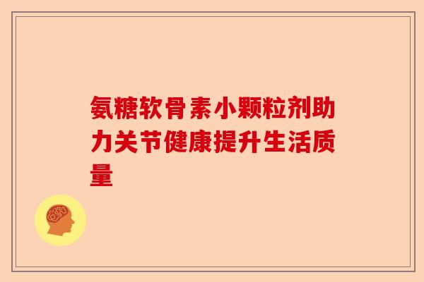 氨糖软骨素小颗粒剂助力关节健康提升生活质量