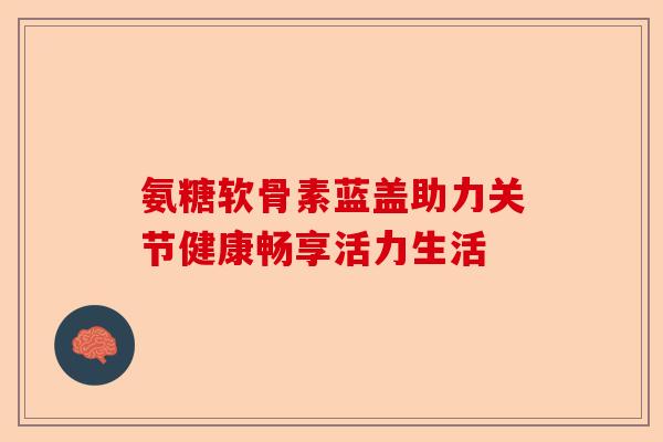 氨糖软骨素蓝盖助力关节健康畅享活力生活