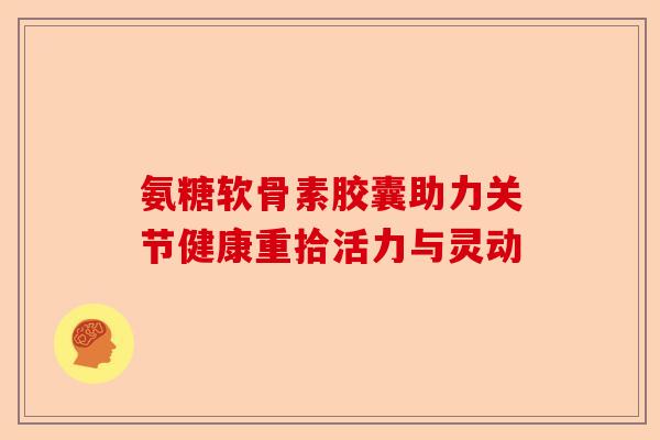 氨糖软骨素胶囊助力关节健康重拾活力与灵动