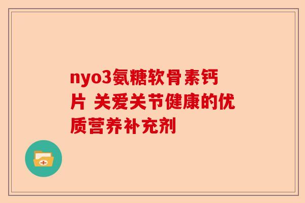 nyo3氨糖软骨素钙片 关爱关节健康的优质营养补充剂