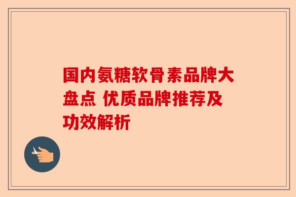 国内氨糖软骨素品牌大盘点 优质品牌推荐及功效解析