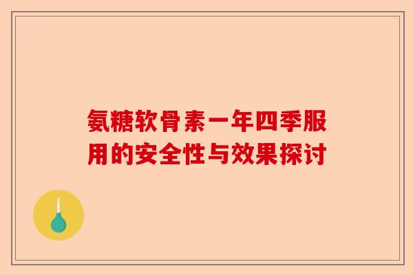 氨糖软骨素一年四季服用的安全性与效果探讨
