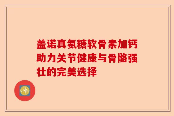盖诺真氨糖软骨素加钙助力关节健康与骨骼强壮的完美选择